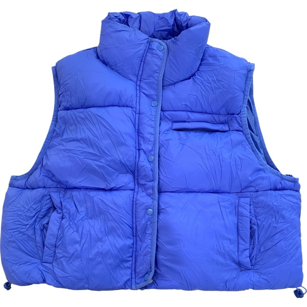 Simply Southern Periwinkle Blue Packable Puffer Vest NWT XL  Lightweight Travel - Picture 2 of 13